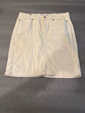 Notify Cream Denim Mini Skirt with Classic A-Line Fit